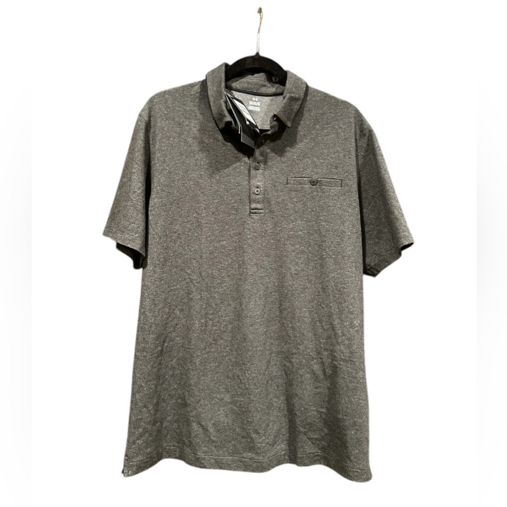 Under Armour NWT Luxe polo heather grey Men’s size Large